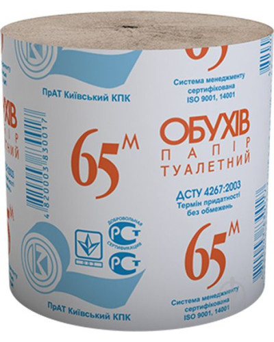 Туалетний папір Обухів 65м оптом в інтернет-магазині Domestik