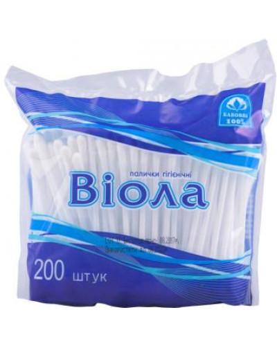 Палички ватні Віола гігієнічні пачка 200 шт оптом в інтернет-магазині Domestik