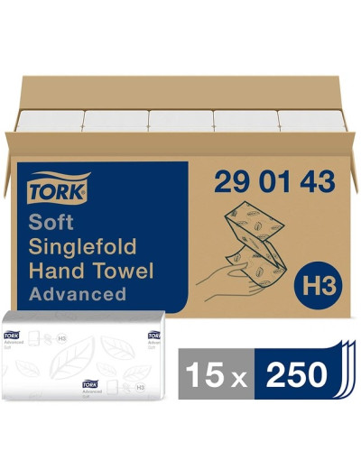 Рушники листові Tork Advanced Soft Singlefold складання Z, білі, 2 шари 250шт (Н3) 290143 оптом в інтернет-магазині Domestik