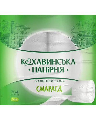 Туалетний папір Смарагд Кохавинка 2-х шарова 4 шт оптом в інтернет-магазині Domestik