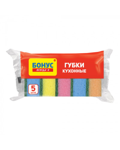 Губки кухонні Бонус 5шт оптом в інтернет-магазині Domestik