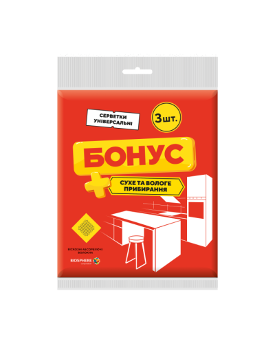 Ганчірки віскозні Бонус 3шт оптом в інтернет-магазині Domestik