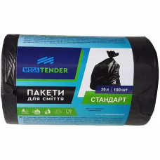 Пакети для сміття Mega Tender стандарт, 35 л 100 шт.
