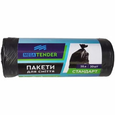 Пакети для сміття Mega Tender стандарт, 35 л 30 шт.