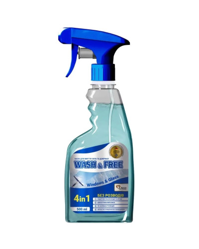 Засіб для миття скла Wash & Free тригер 500мл оптом в інтернет-магазині Domestik