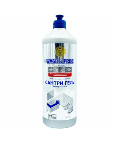 Засіб Сантрі-гель Wash & Free універсальний 1 л оптом в інтернет-магазині Domestik